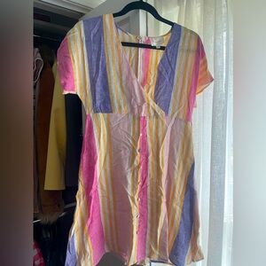 Revolve - Pink & Yellow Striped Dress